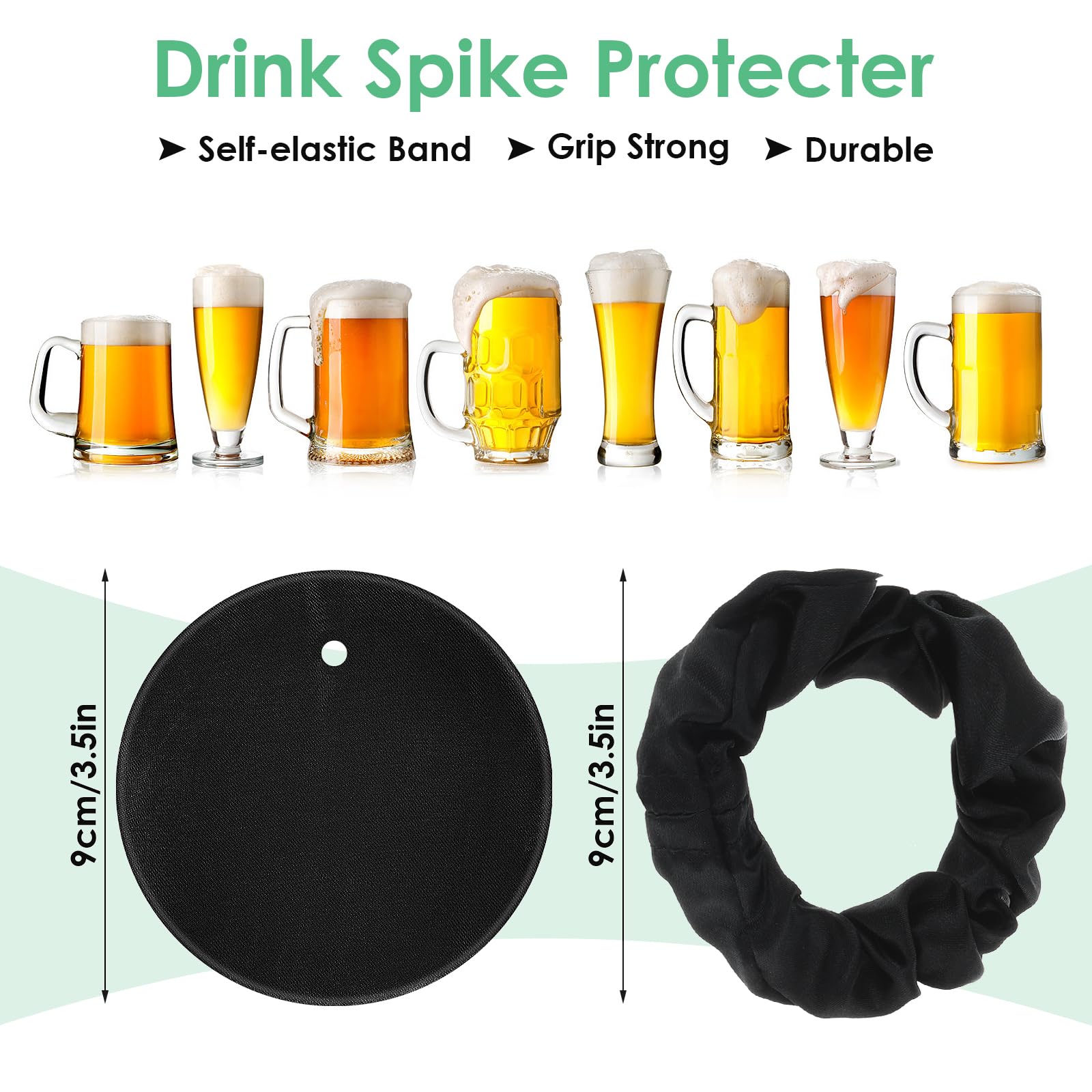Lusofie 2-pak Scrunchie Cup Cup - Wielokrotnego użytku Pokrowce na napoje Anti Spike Drink Spike Prevention dla kobiet - Bar Night Out