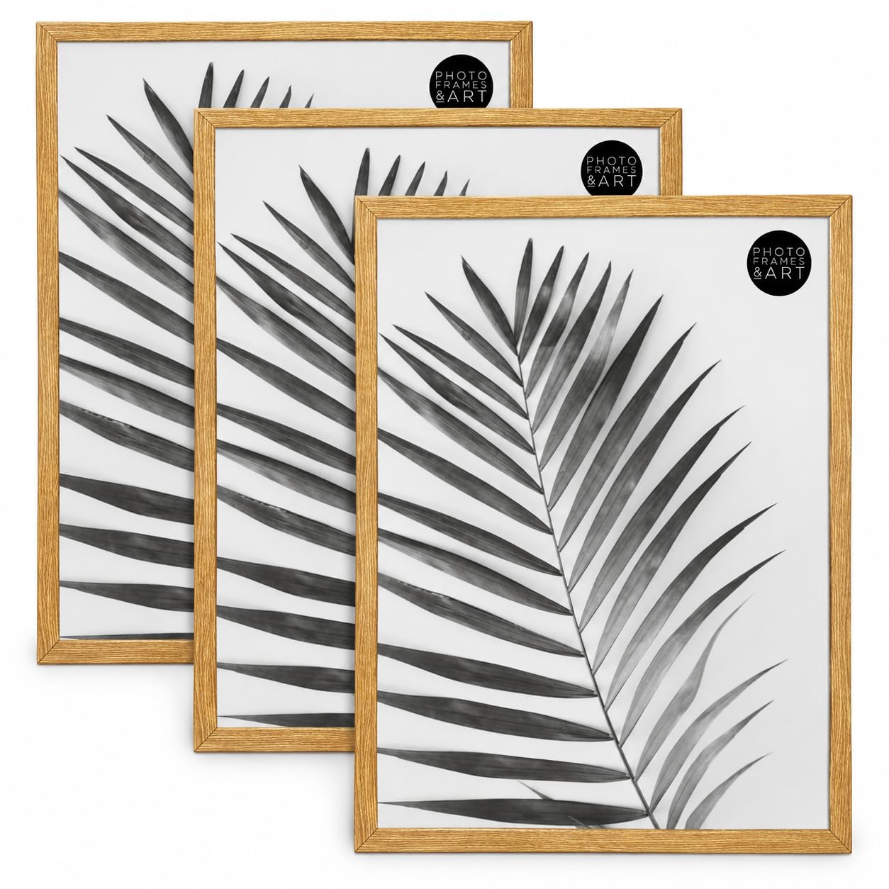 pf+a Pack of 3 A2 Oak Effect Poster Frames