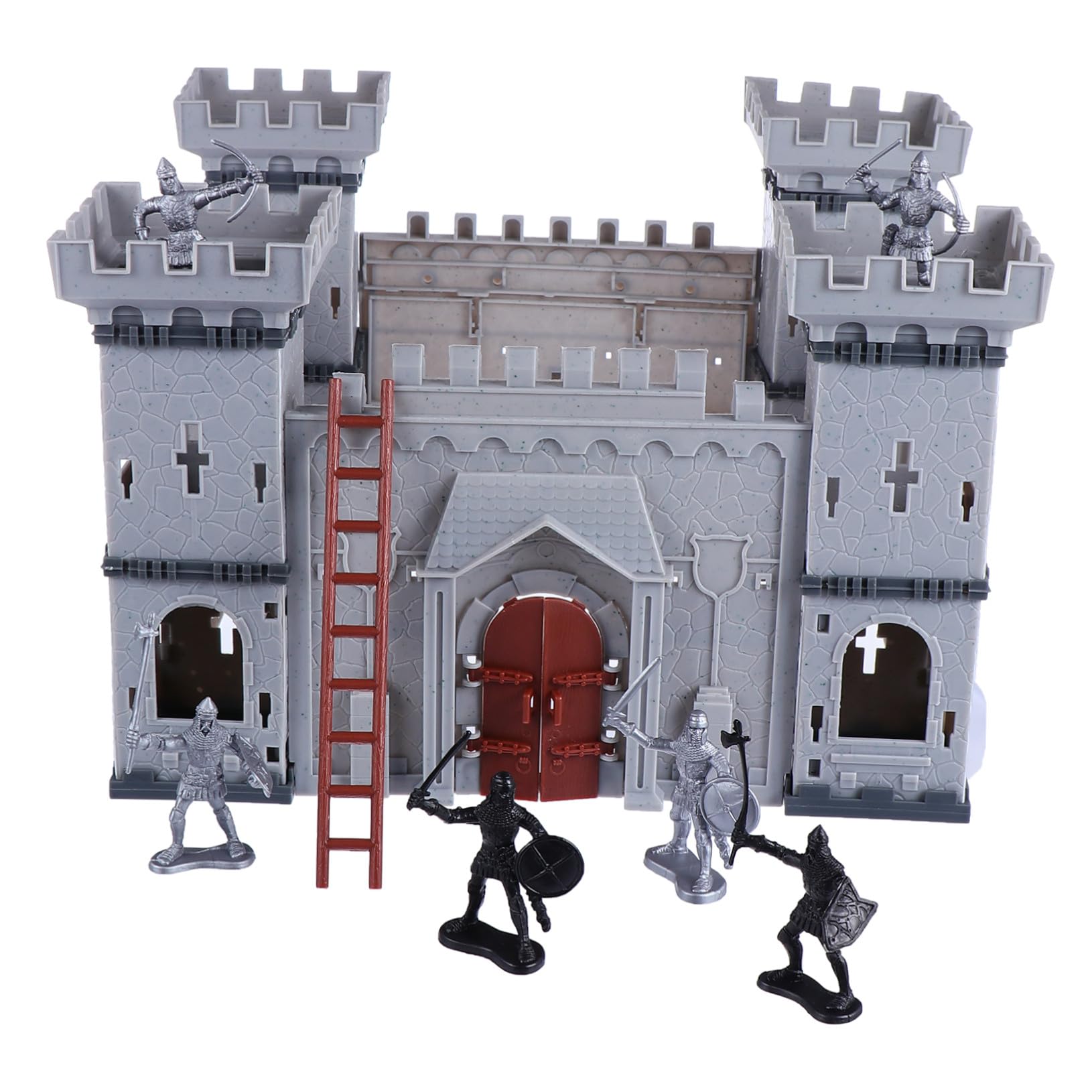 FRCOLOR Modelo de Castillo con Soldados de Plástico Juguete de Montaje DIY para Escena Educativa de Batalla Antigua Material Ecológico y Duradero
