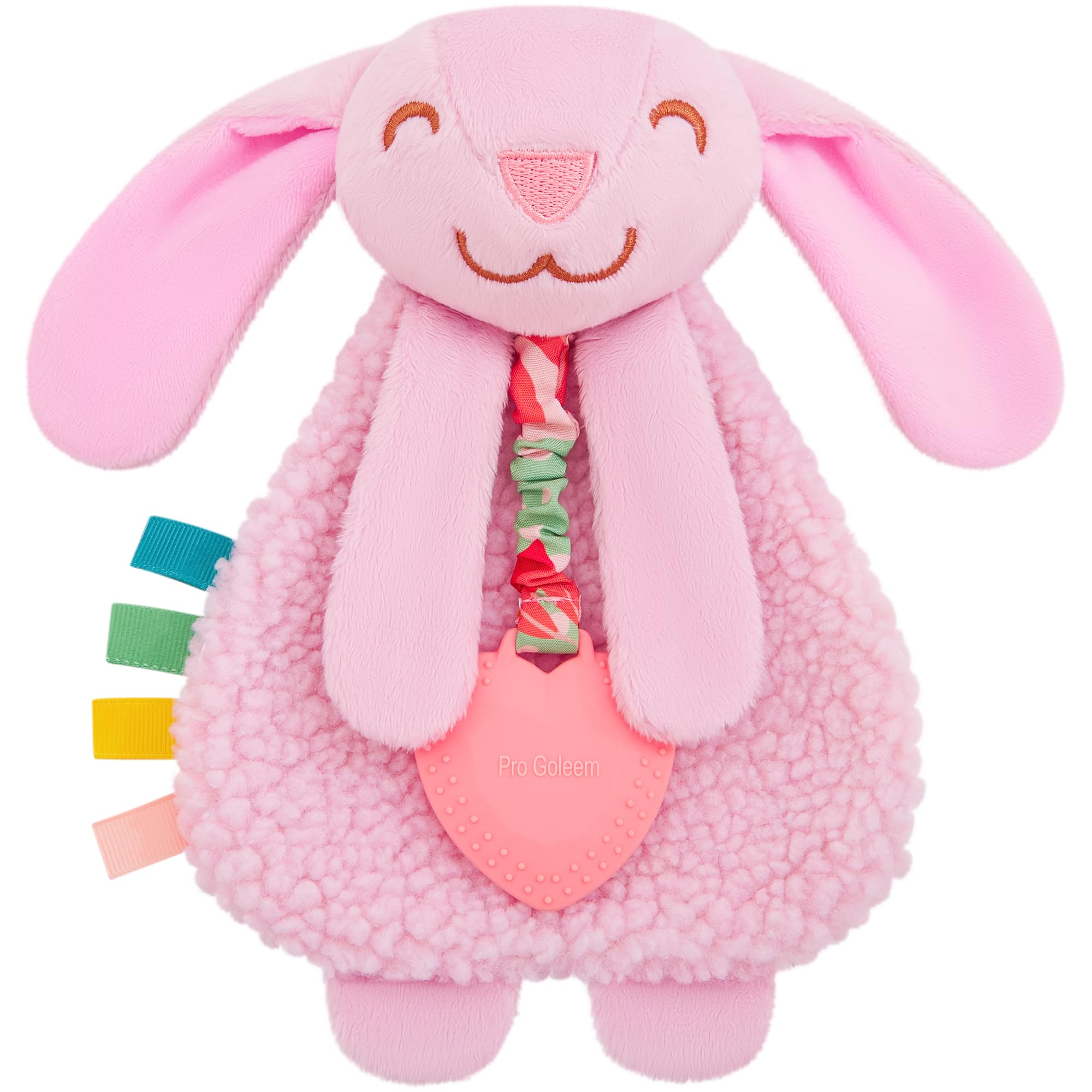 Pro Goleem Bunny Loveys for Babies Girl and Boy, Baby Lovey with Teether, Baby Toys 0 3 6 9 12 Months, Safety Teething Toys for Babies Infant Newborn