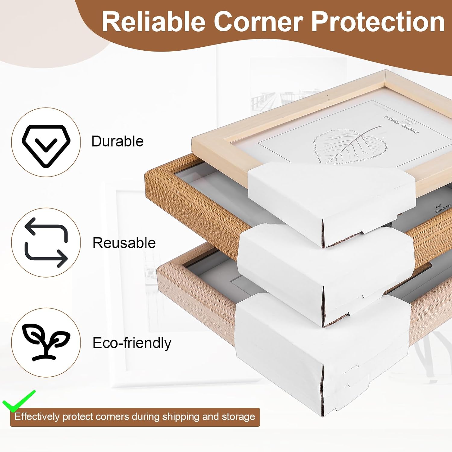 120 Pack Adjustable Cardboard Corners for Packing Artwork, Picture Frame Corner Protectors - Cardboard Corner Protectors for 1", 1.5" & 2.2" Frames Shipping Moving Storage