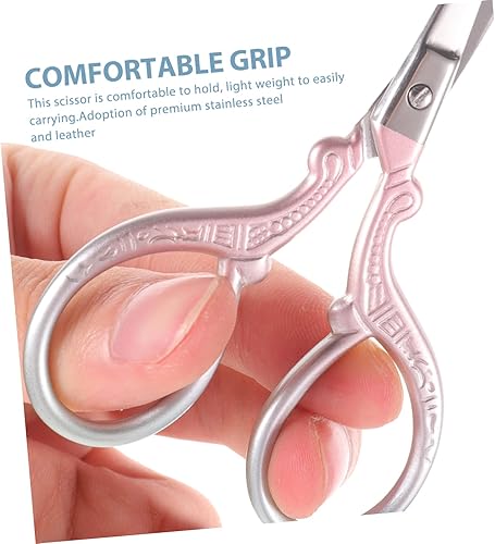 Miniatura 5 de EXCEART 1 Set Pliers Leather Sewing with for Scissors Cover Artwork Small Scissor Hairdressing Straight Stainless Blue Plaid Cases Tool Crafting