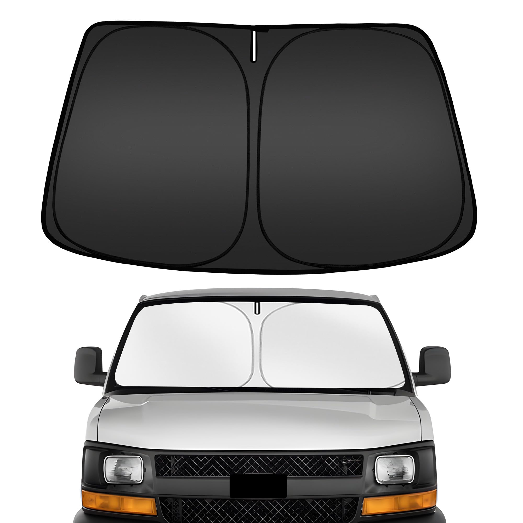 ARISMOTOR Windshield Sun Shade for Chevy Express/GMC Savana 1996-2027