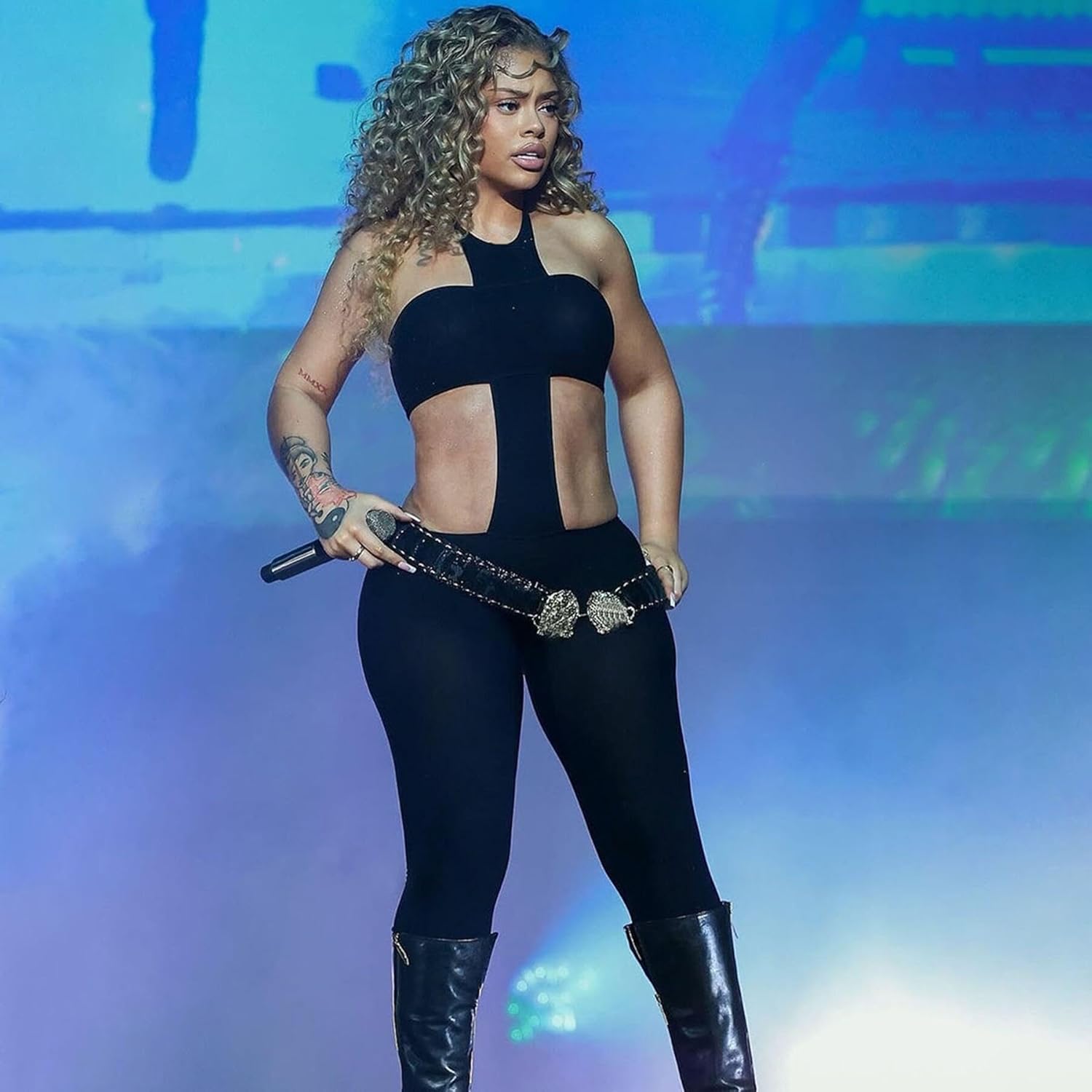 Wuitrie Women's Fall Solid Black Jumpsuits Midriff-Baring Off Shouder Halter Neck One Piece Pants Sexy Party Clubwear - Image 2