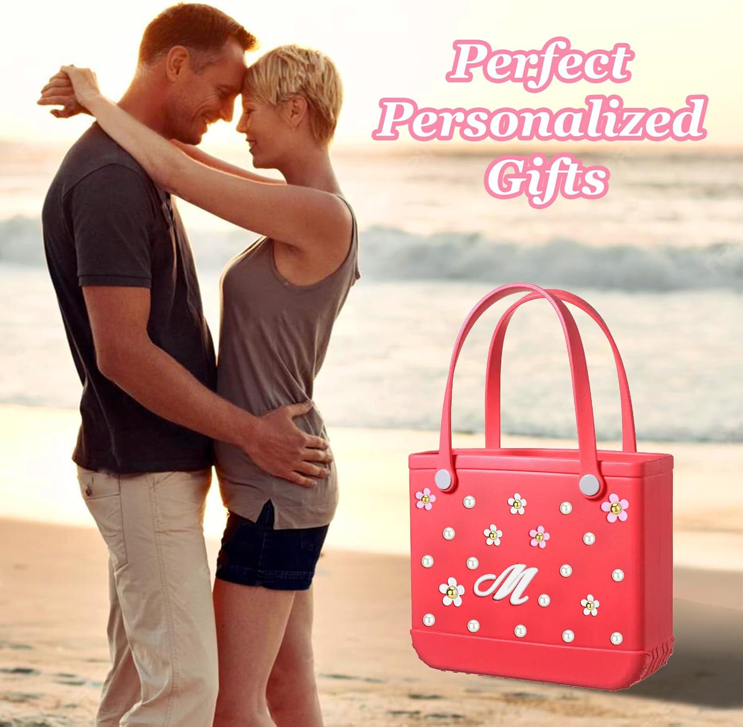 AIERSA Charms for Bogg Bag,Letter Pearl Charms for Beach Bag - Image 7