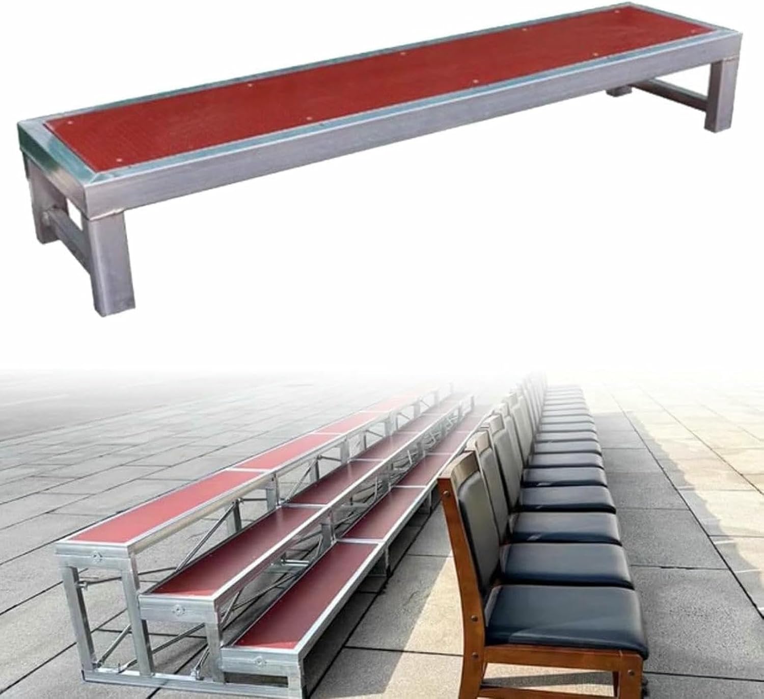 1/2/3 Level Choir Risers Step, Commercial Choral Stair Treads, Group Shot Staircase Platform, Multi-Functional Tiered Seating/Lectern/Speaking Stand