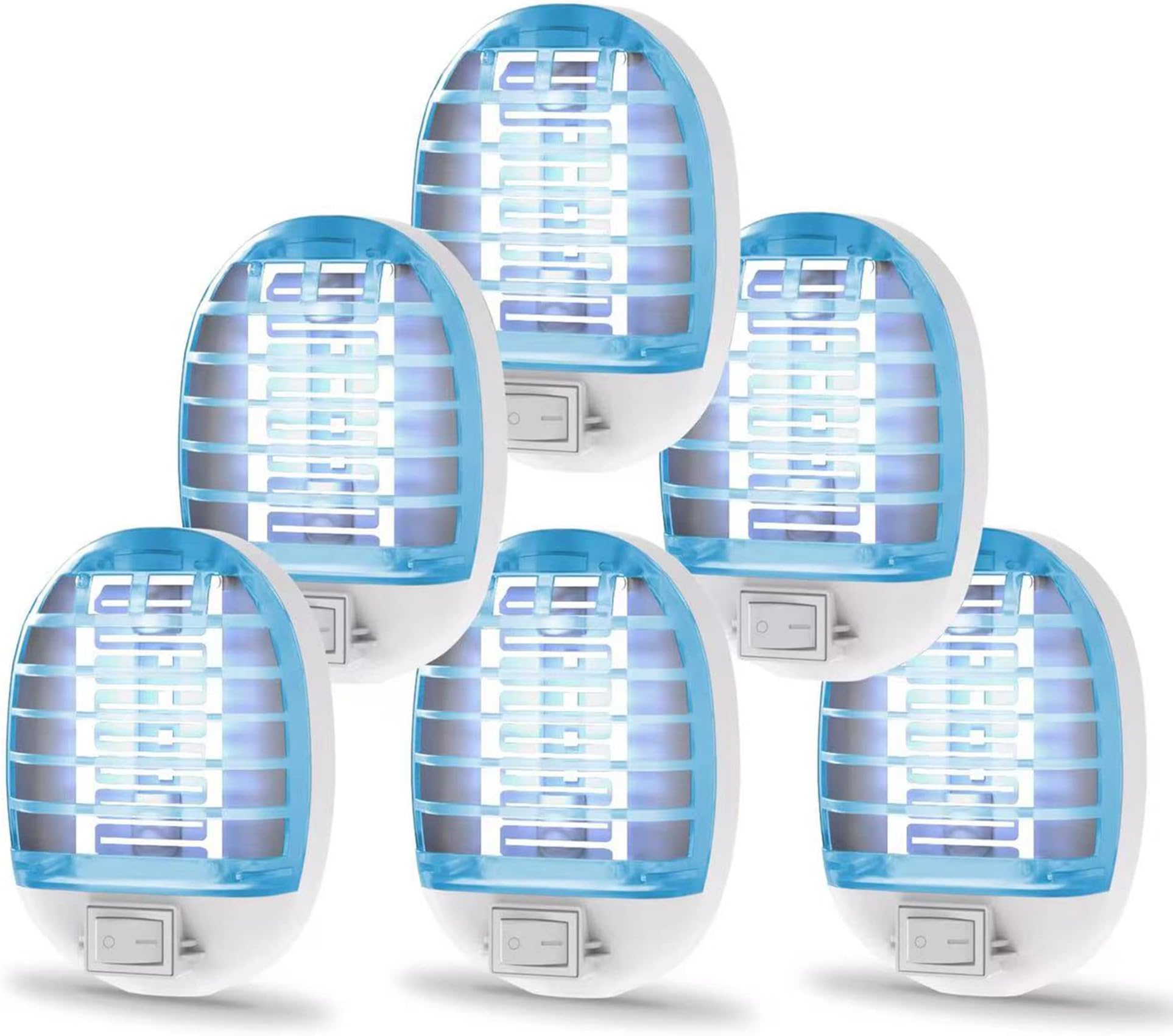 Bug Zapper Indoor, Electronic Fly Trap Insect Killer, Mosquitoes Killer Mosquito Zapper with Blue Lights for Living Room, Home, Kitchen, Bedroom, Baby Room, Office(6 Packs)