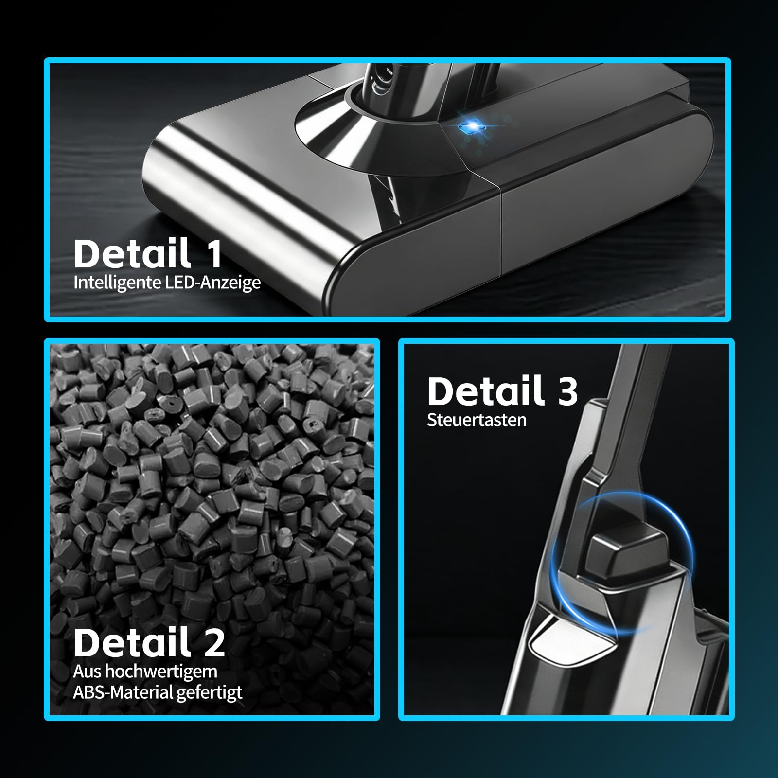 Batterie de rechange 4500 mAh pour Dyson série V8, batterie lithium-ion haute performance 21,6 V, compatible avec SV10 V8 Animal Motorhead Absolute Carbon Fiber Fluffy Aspirateur sans fil
