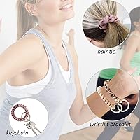 Vista 3 de BIHRTC 6 piezas Pulsera de espiral flexible con resorte, llavero en forma de espiral, pulsera elástica y estirable para muñeca, llavero