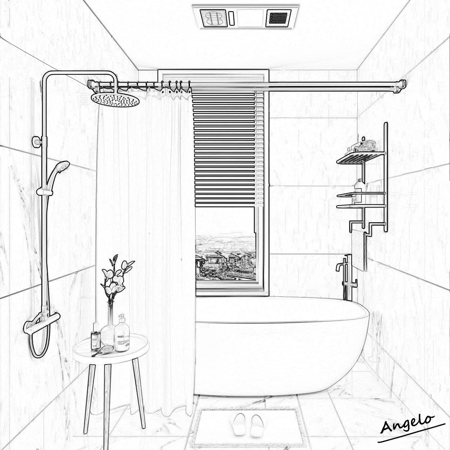 Naiture 60'' Stainless Steel Double Straight Shower Curtain Rod, Black Finish