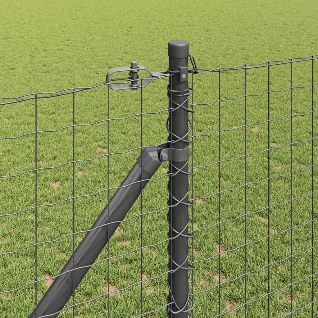 Ogrodzenie słupka 160 cm 7 sztuk szara stal ocynkowana | Odporna na rdzę i warunki atmosferyczne, łatwa instalacja do ogrodu i tarasu