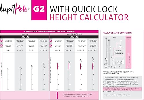 Miniatura 6 de LUPIT POLE Extensión de poste bailarín Classic Chrome G2 de 1.772 pulgadas (19.685 in)  Accesorio extensor de poste definitivo para poste para