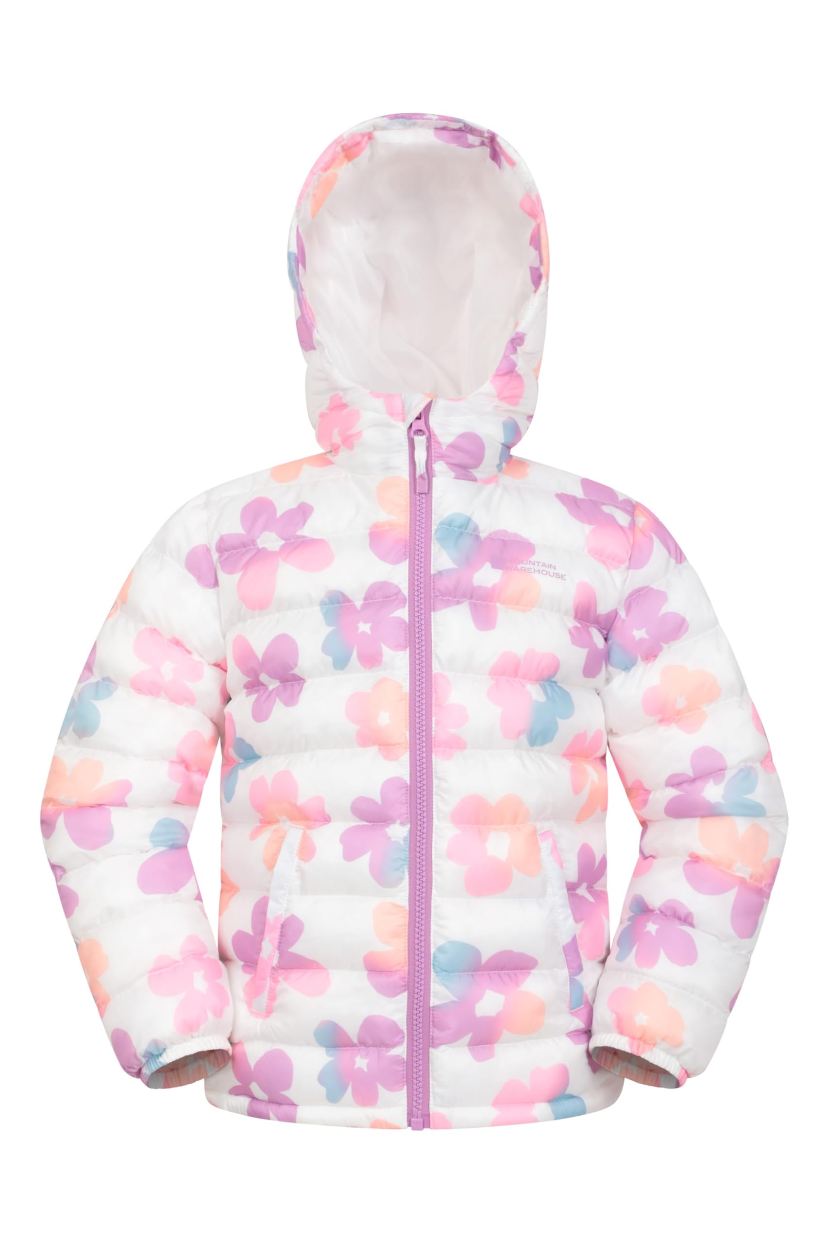 Mountain Warehouse Printed Seasons Boys Padded Jacket - Water-Resistant Puffer Coat, Lightweight Microfiber Filling with Elasticised Cuffs & Two Front Pockets Candy Teen Size 13 Years