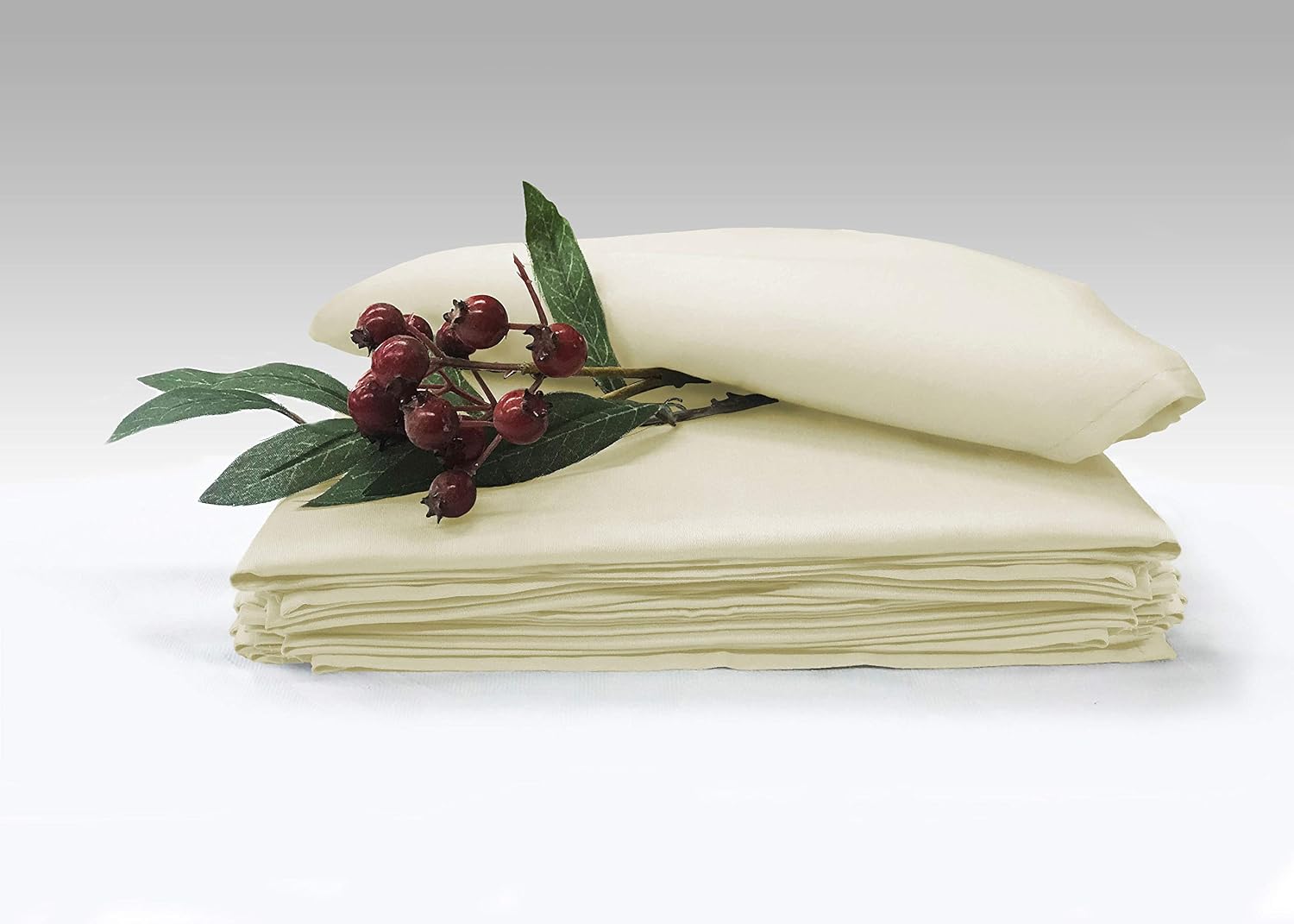 Soft Absorbent Cotton Cloth Small Dinner Napkins Cream Pack of 6 14 Inch x 14 Inch, 100% Long Staple Cotton Satin Weave Rich Sheen Reusable Lunch Napkins (100% Cotton Cream Napkins)