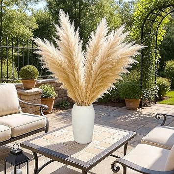 12 Tall Rustic Vase for Flowers 30cm Cement Vase 4.9 Opening Large White Vases Vintage Farmhouse Vases for Pampas Grass Dry Plants Living Room Table Entryway Bathroom Shelf Mantel Home Decor