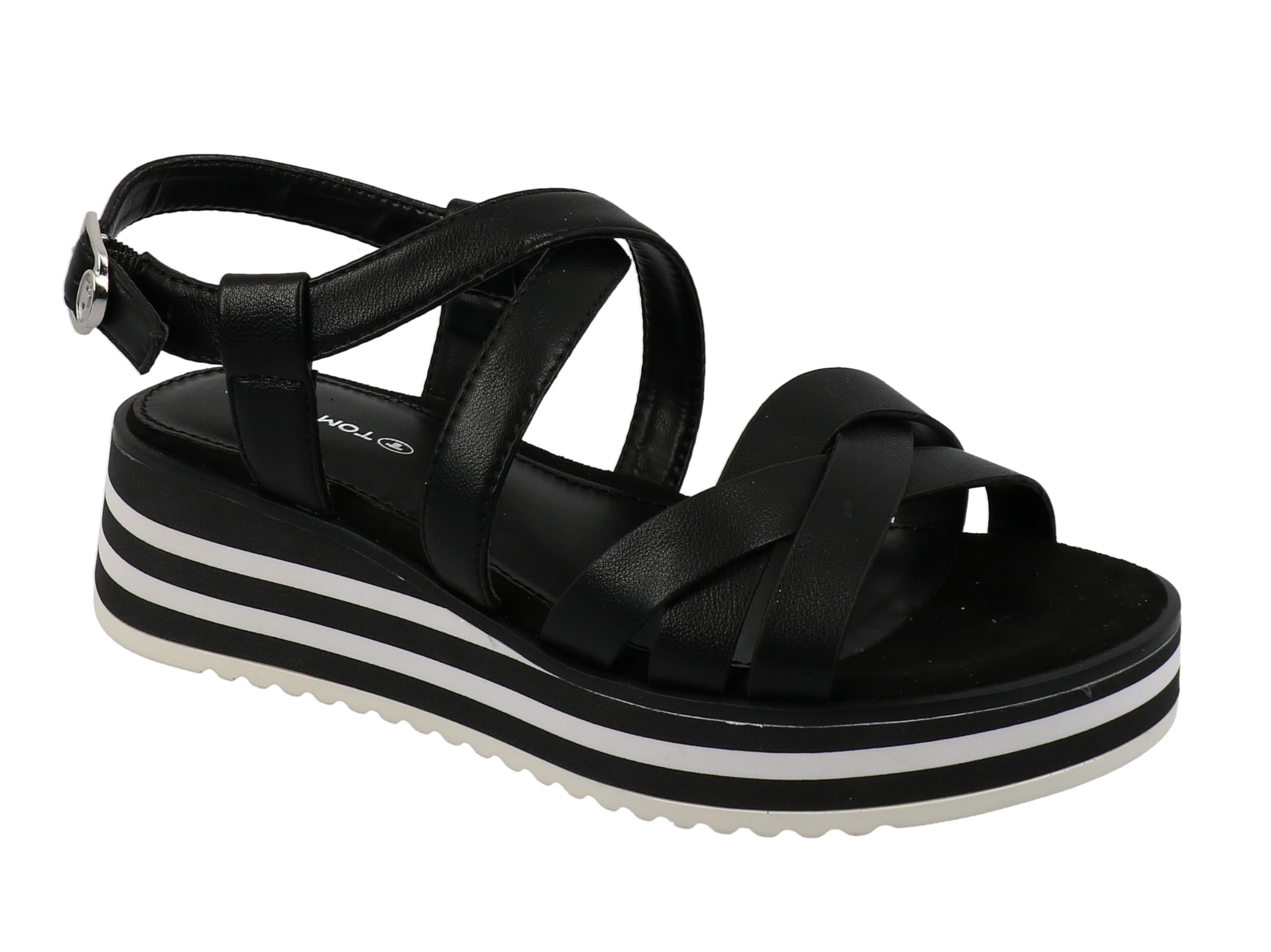TOM TAILOR Women's 5390220008 Sandals, black, 7 UK