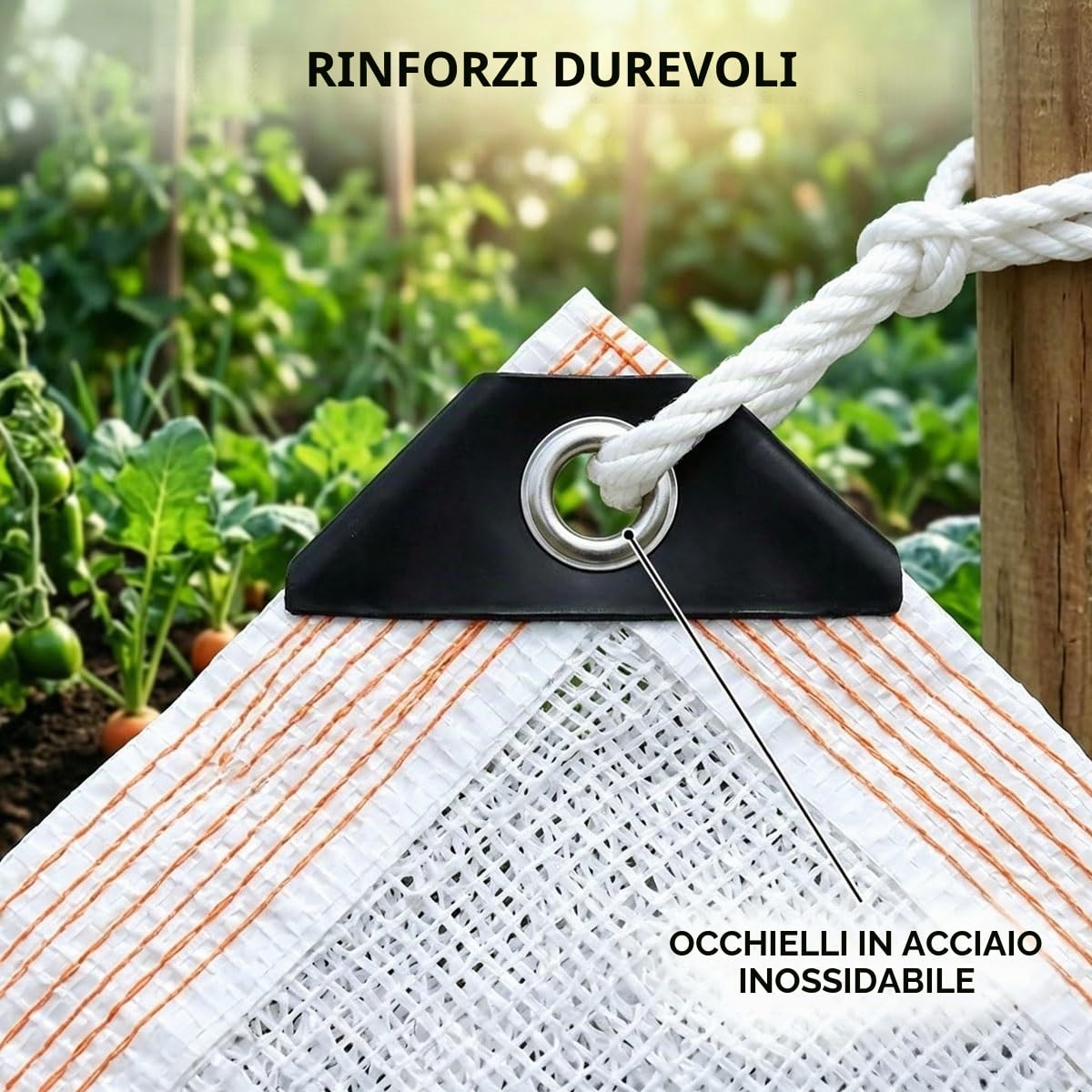 Rete Antigrandine per Orto con Occhielli, Rete Ombreggiante Bianca 50% Uv, Telo Ombreggiante Esterno Traspirante, Vele Ombreggianti Hdpe 5x5 3x3 3x4 per Gazebo Giardini Balcone Pollaio(4x5m)
