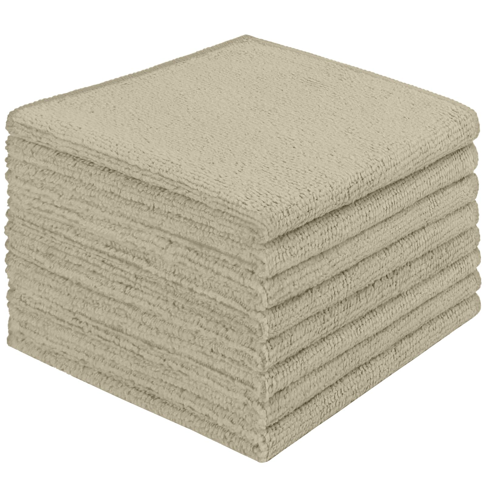 Aidea Brown Microfibre Cleaning Cloth Lint Free Washable Pack Of 8 30X30cm