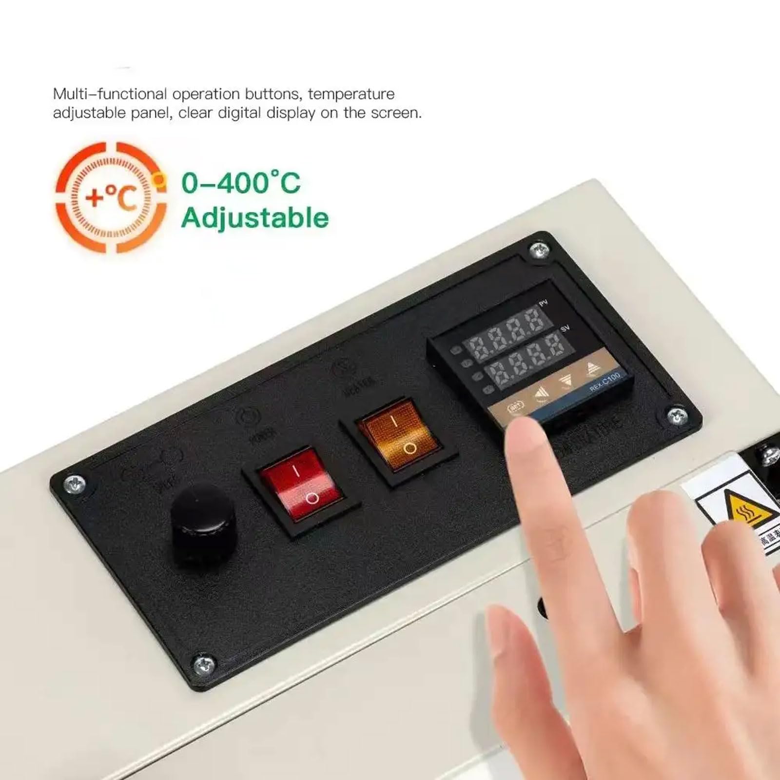 Macchina automatica di sigillamento del sacchetto, sigillatrice di calore commerciale 650W con controllo della temperatura digitale, 0-400 ° C per sacchetti di plastica e di alluminio