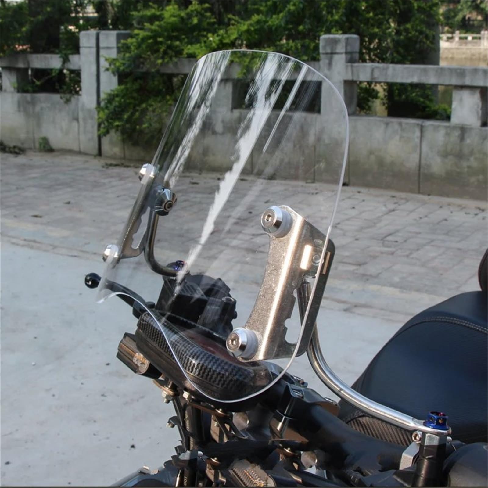 Cupolino paravento Parabrezza Universale Per Ciclomotori Per Moto Parabrezza Per Scooter Deflettore Anti Schermo Antigraffio Parabrezza Cupolino per moto(BLACK)