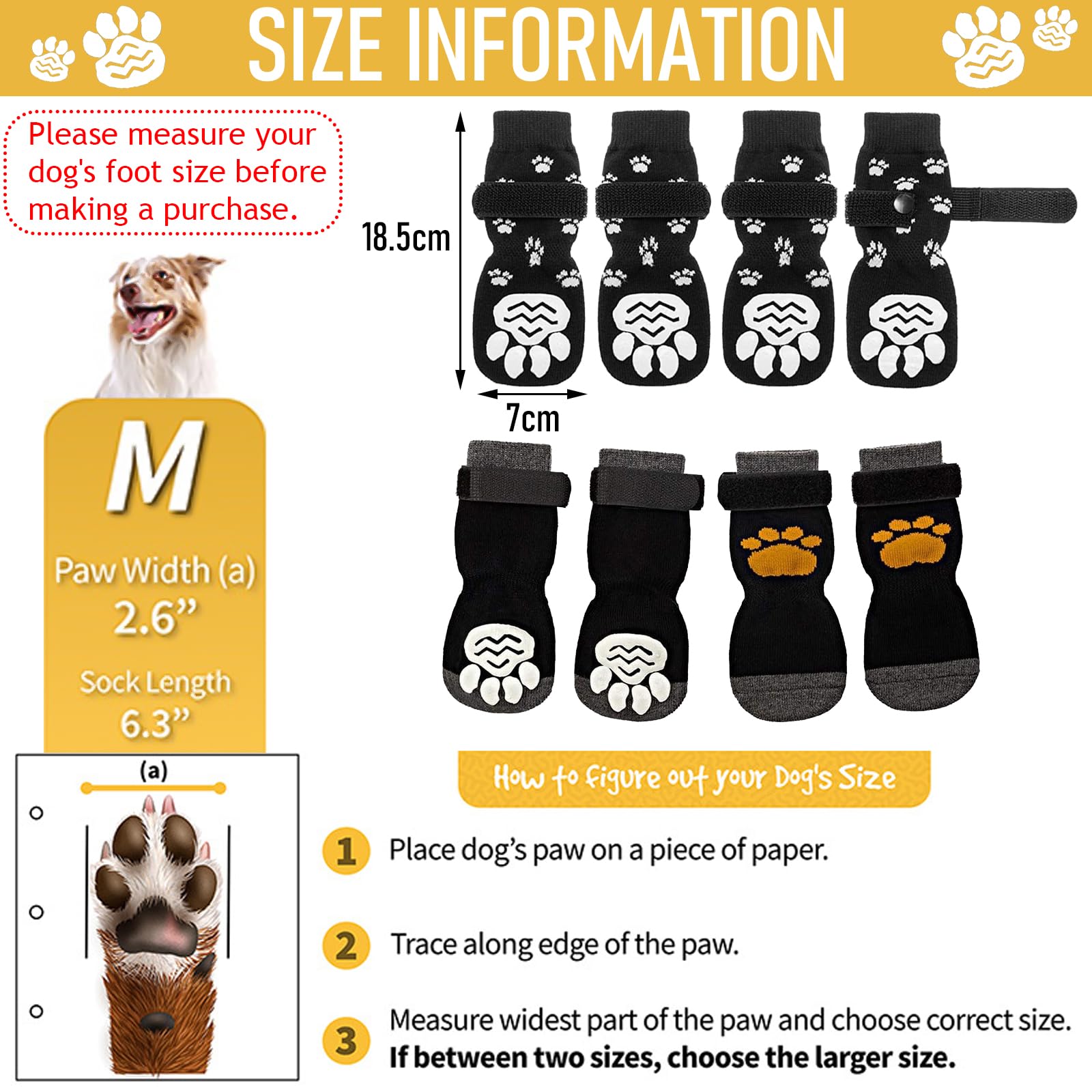 HTTDSLF 4 works Anti Slip Dog Socks Paws Stop Licking - Image 2