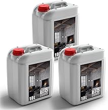30L Premium Bioethanol 96.6% Pure - 3 x 10 Litres Ecological Fuel for Ethanol Fireplaces, Clean Combustion, Smokeless, Vibrant and Stable Flame (Odourless)