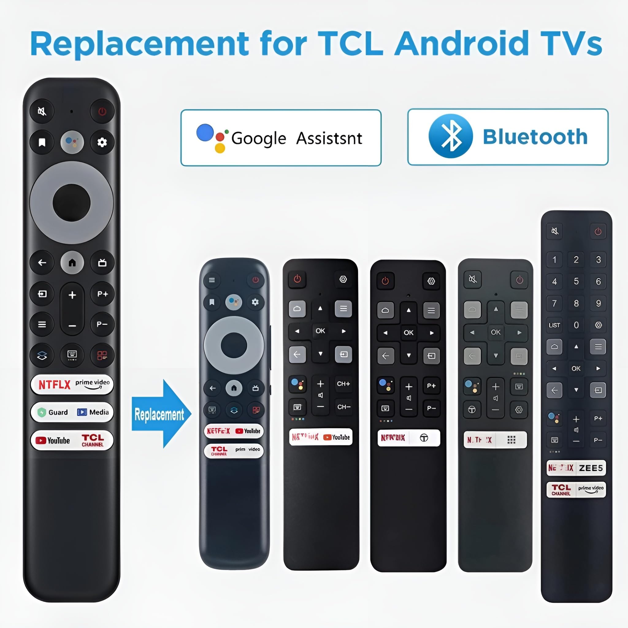 K2ORA™ Remote Compatible for TCL & iFFALCON Android Smart TV – Replacement for LED, QLED, 4K UHD & TCL Mini LED TVs | Non-Voice IR Remote Control | 6 OTT Hotkeys — Amazon image 4