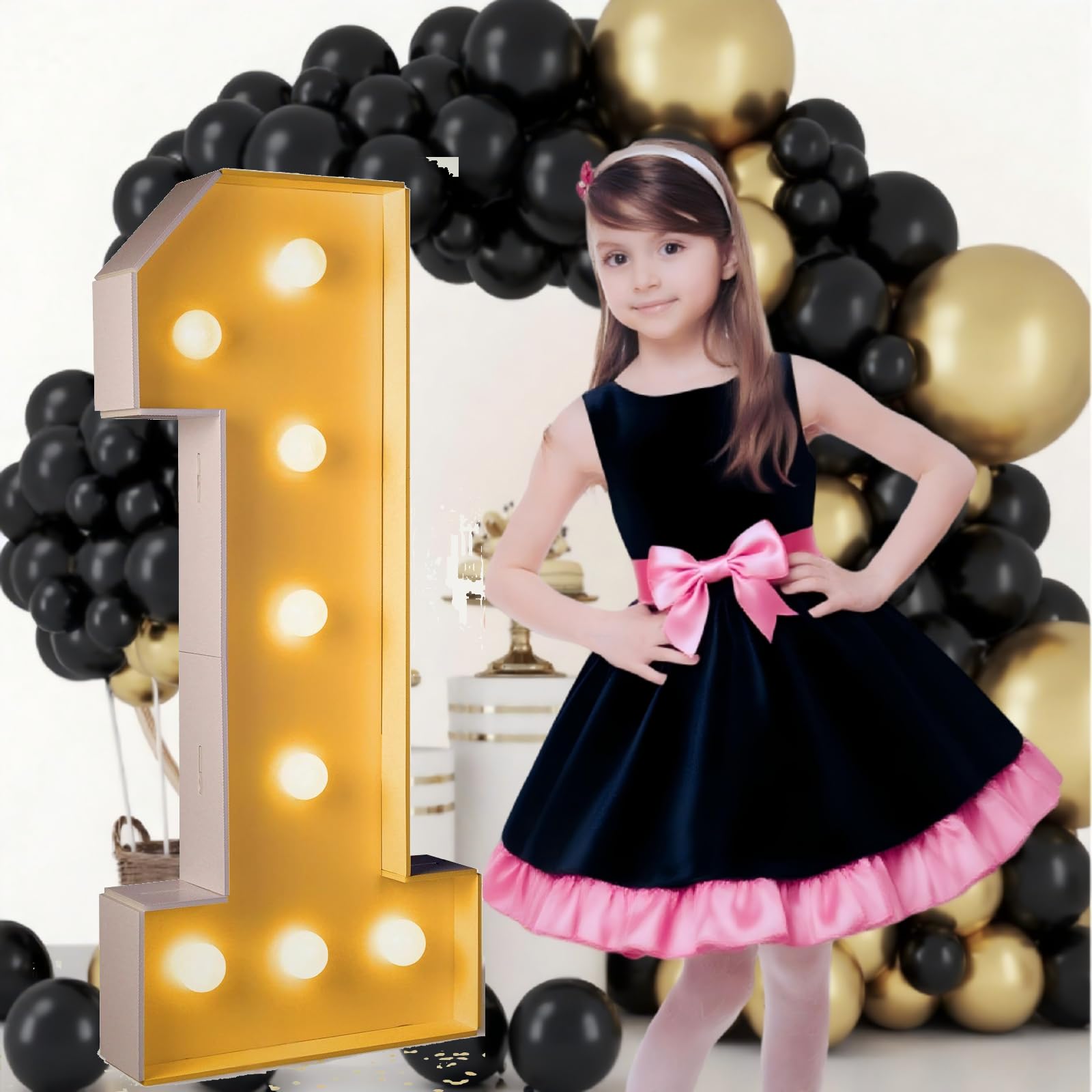 3FT/36 Inch Light Up Marquee Number 0-9, White Frame KT Board Plug-in KT Board With Bracket Warm LED Party Decorative Light Decoration For Birthday