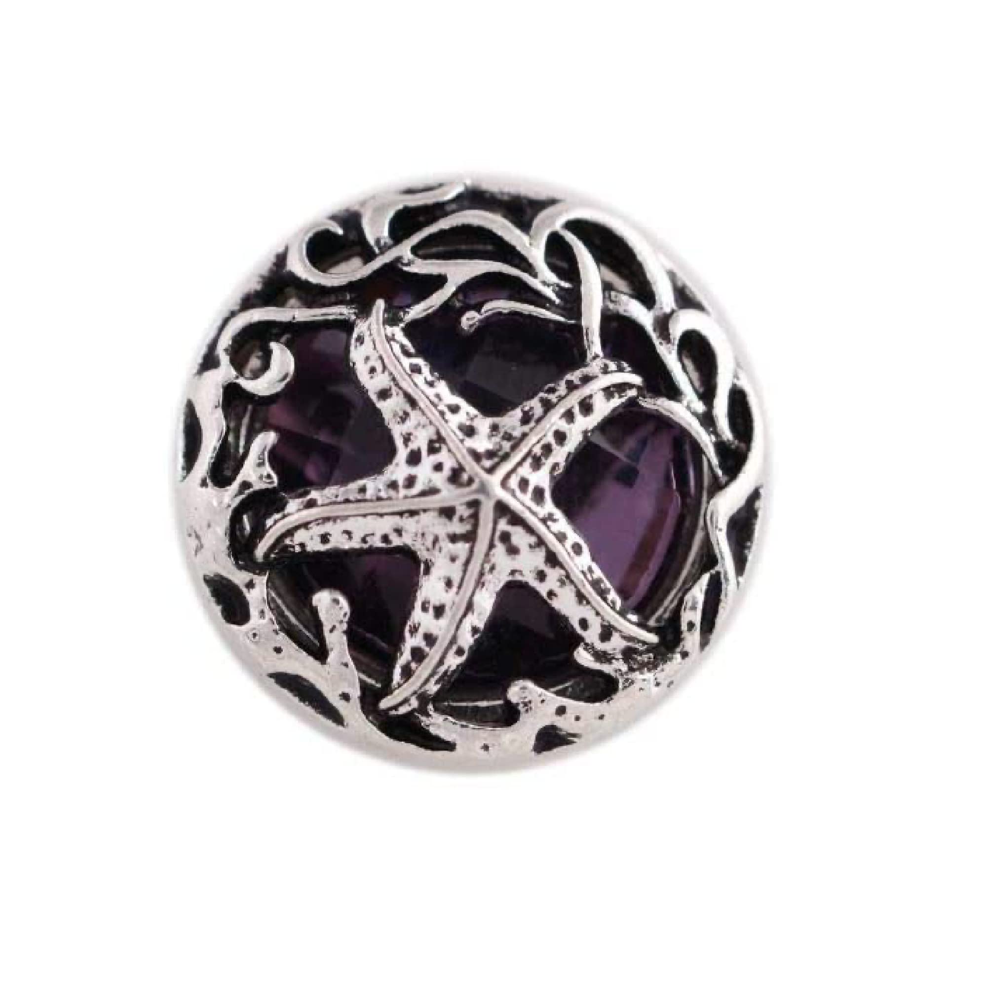 Chunk Snap Charm Metal Starfish 20mm 3/4" DIameter