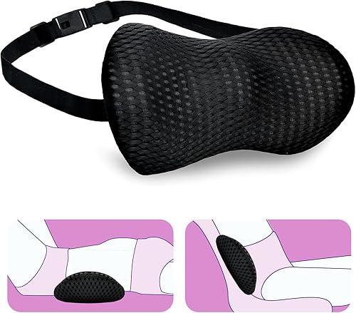 Miniatura 1 de Almohada de apoyo lumbar, espuma viscoelástica para aliviar el dolor de espalda baja, asiento de automóvil ergonómico aerodinámico, silla de