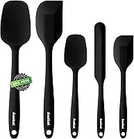 Vista 13 de Anaeat Juego de 2 Espátulas Delgadas de Silicona - Mini Espátulas para Servir Brownies - Volteador Spurtle Antiadherente para Cocinar Fácilmente