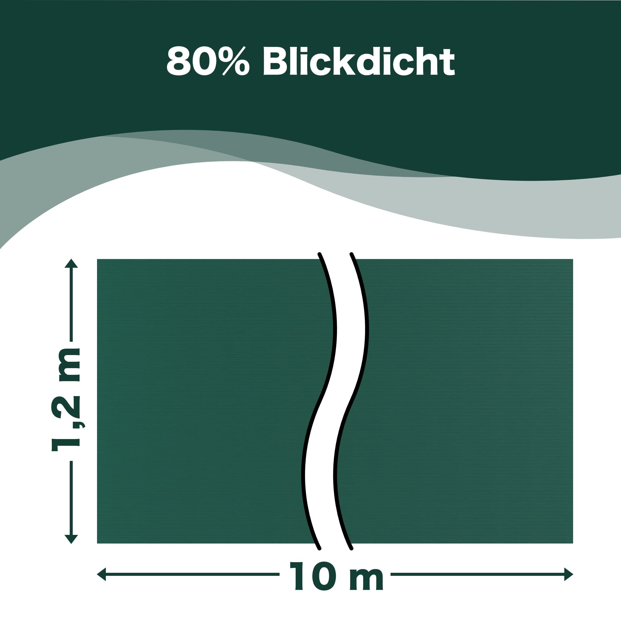 Zaun und Balkon Sichtschutz, 1,20 x 10 m, Bauzaun, Balkongeländer, Balkonschutz, Garten Windschutz, inklusive Kabelbinder, 150g/m², Verschiedene Abmessungen