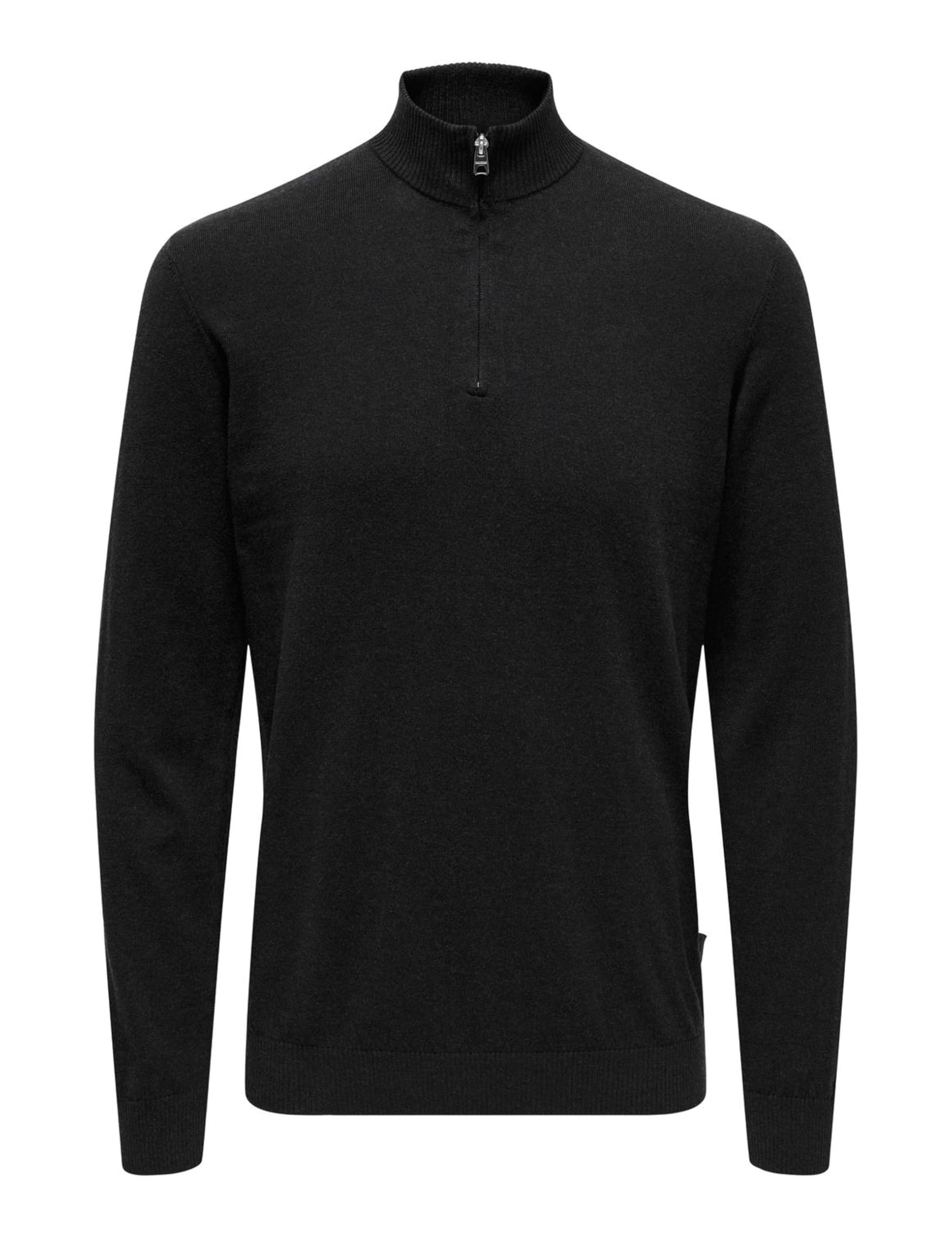 ONLY & SONS Men's Knitted Jumper, Black, L
