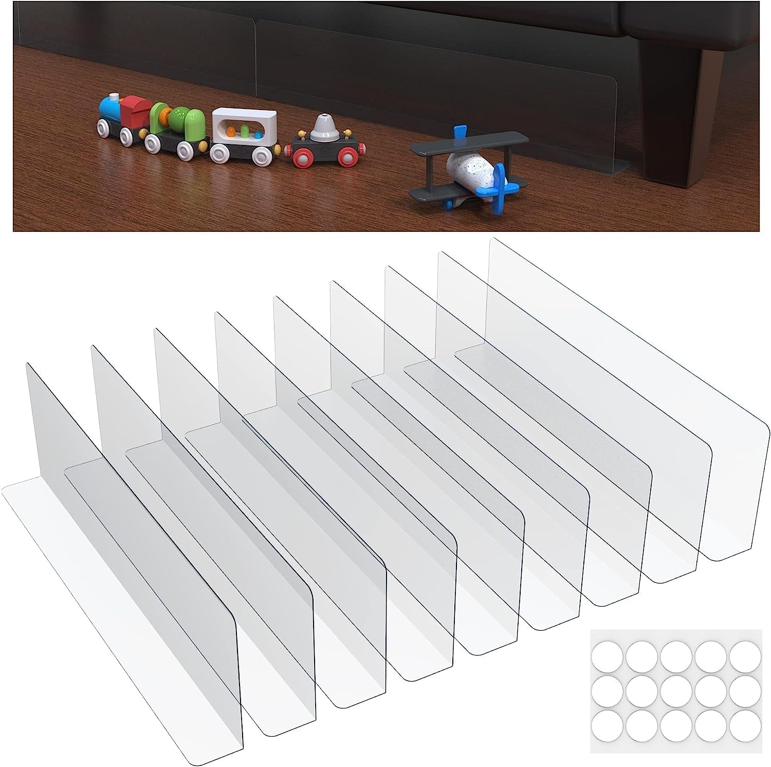 9 Pack Under Couch Blocker, 4.8" High Gap Bumper Under Bed Blocker Stop