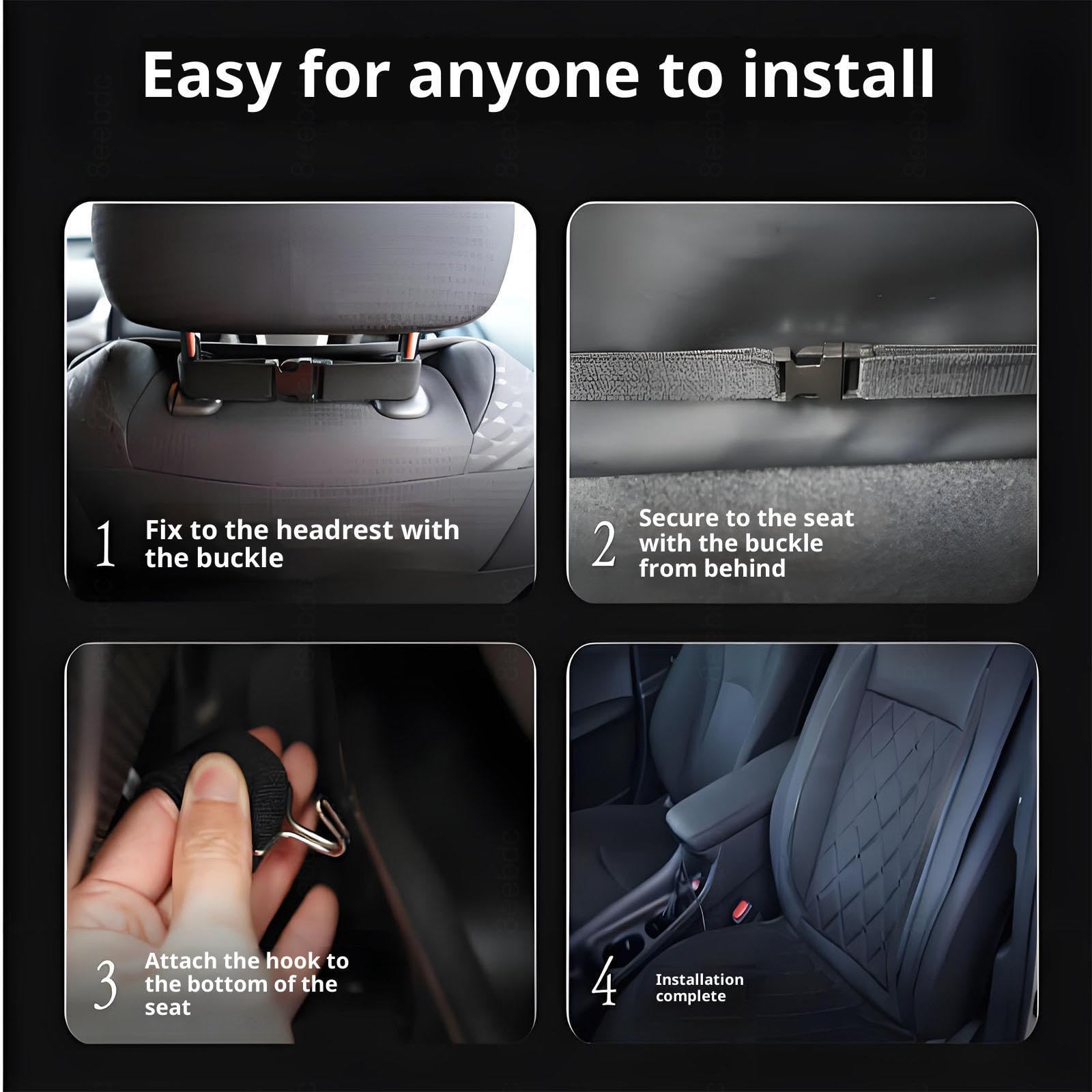 Regalo Ideal para Conductor Car Seat Cover Alfombrilla Térmica con Calefacción Rápida para Invierno,Black-threepiece
