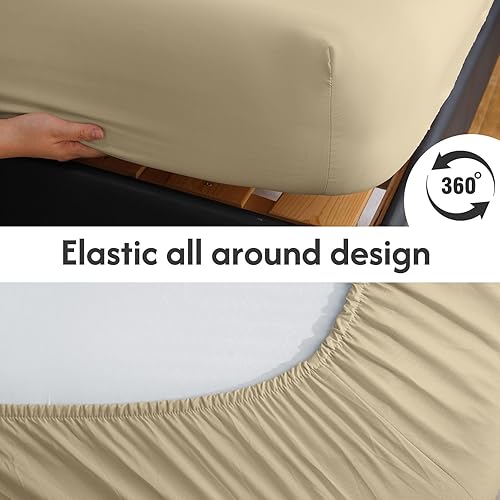 Miniatura 4 de MCO Juego de sábanas transpirables, rayón derivado de bambú, juego de ropa de cama fresco con bolsillo profundo de 16 pulgadas (3 piezas,