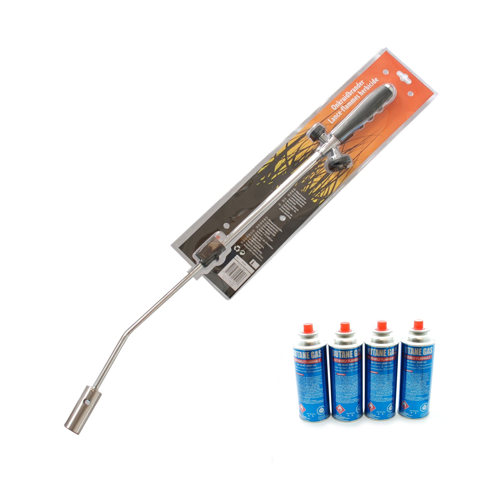 Black Kinzo Top Of The Range Weed Burner 80Cm + 4 Cannisters Of Butane