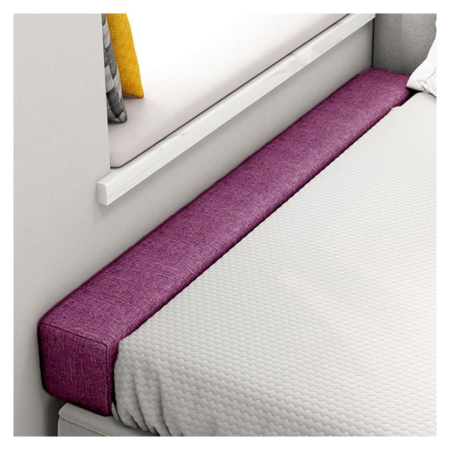 Bed Wall Gap Filler, Headboard Mattress Filler, Close the Gap, Washable Bed Bridge Bed Wedge for Single/Double/King Bed(Purple,120x5x10cm)