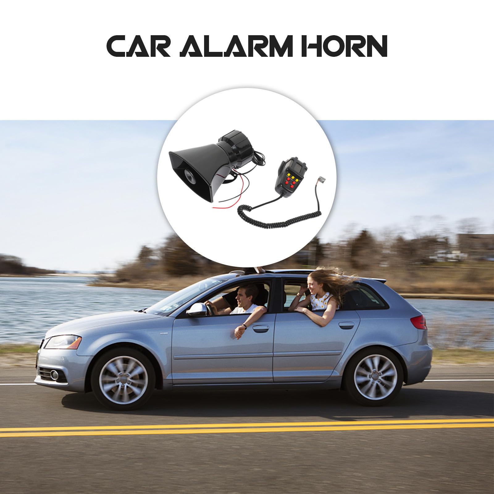 Homoyoyo Alarma de Coche para Camión con Bocina de Acero 12v 100w y 7 Tonos Diferentes Diseño Cuadrado Fácil Instalación y Control Remoto