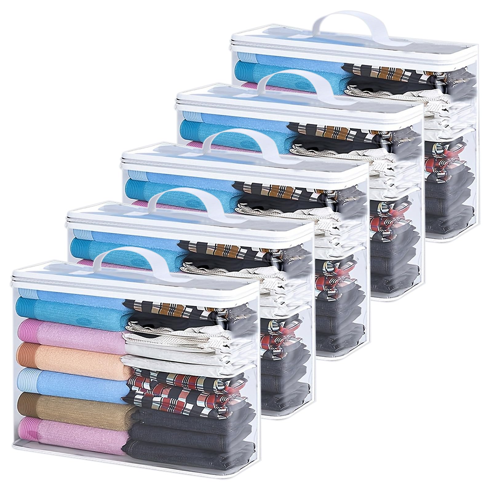 Bolsas de almacenamiento transparentes con cremallera organizador armario ropa de cama
