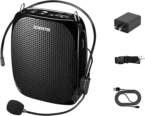 Miniatura 10 de Zoweetek - Auriculares con micrófono y amplificador de voz para profesores, amplificador de voz personal original, funciona durante 12 horas