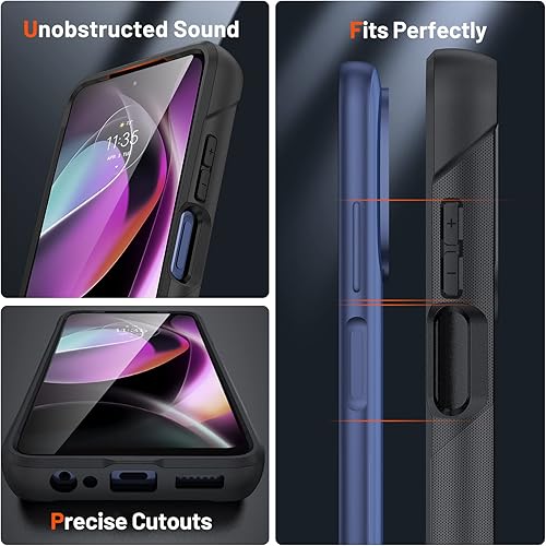 Miniatura 8 de Asuwish Funda protectora de pantalla de vidrio templado y accesorios de doble capa para Moto G Stylus 2022 4G para Motorola GStylus XT2211DL XT2211