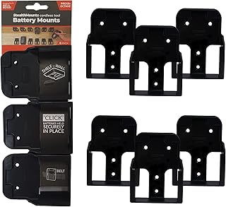 StealthMounts 18V Ridgid Battery Holder - 6 Pack | Ridgid Battery Mount | Ridgid Battery Storage | Ridgid 18v Battery Holder | Ridgid Battery Holder Wall Mount | Ridgid 18V Battery Mount | Made in UK
