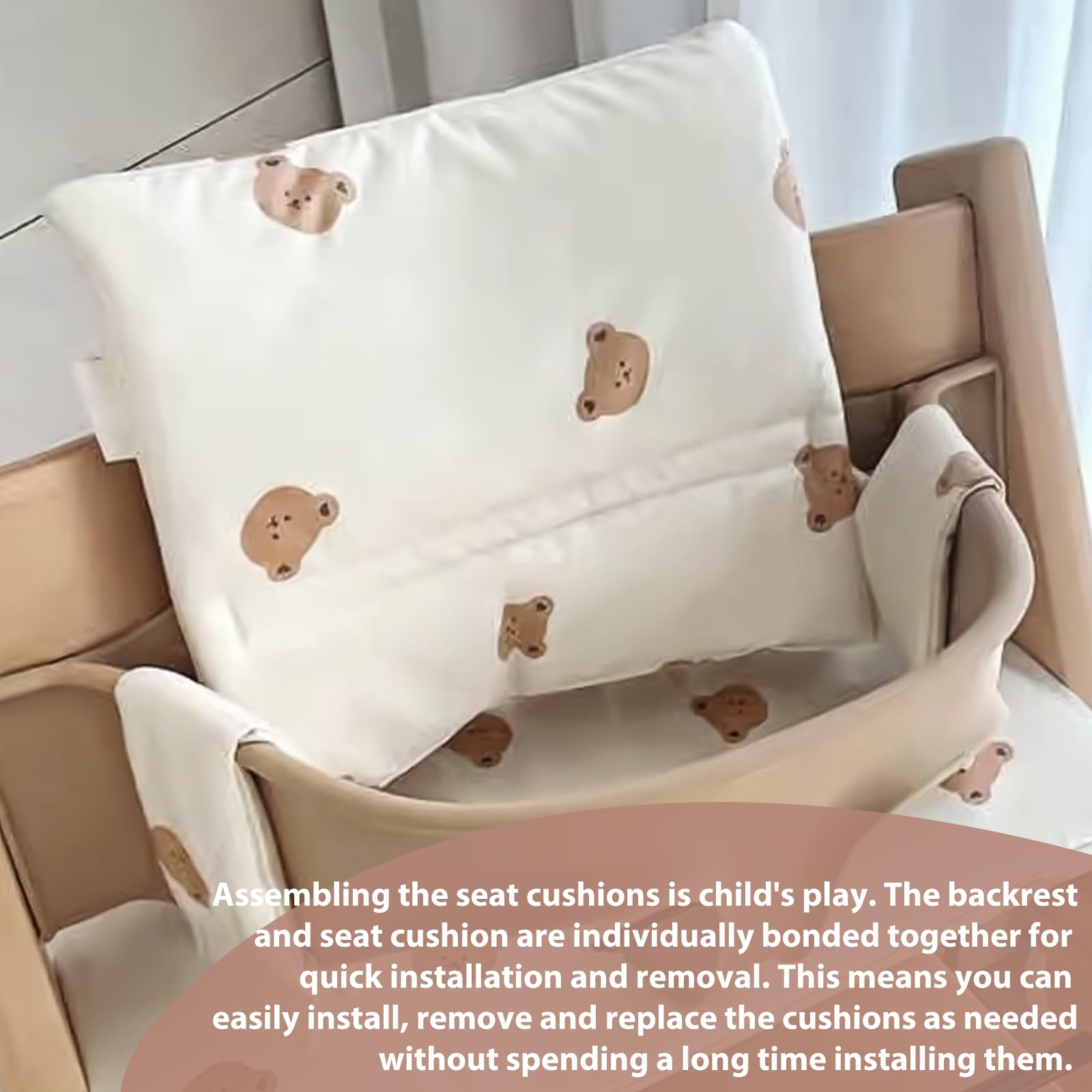 Cuscino per seggiolone Stokke Tripp Trapp: cuscino per seggiolone pappa impermeabile in 2 pezzi, cuscino per seggiolone morbido e rimovibile per neonati, facile da pulire, facile da attaccare
