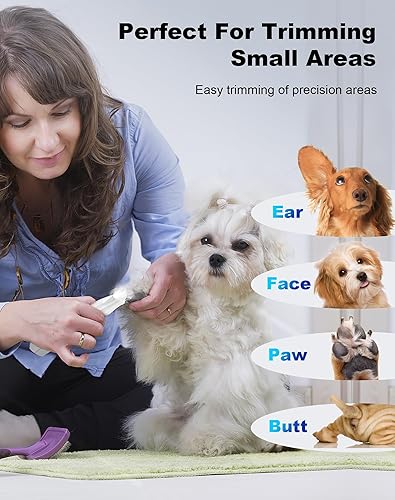 Miniatura 6 de Cortadora de patas de perro para aseo, cortadora eléctrica inalámbrica para perros con luz LED, afeitadora pequeña recargable de bajo ruido para