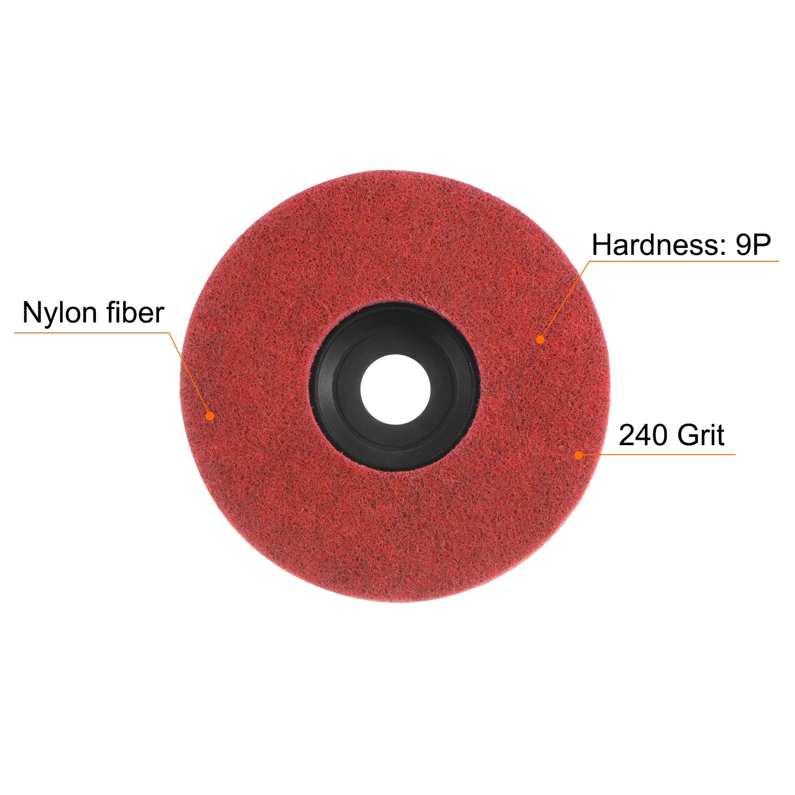 QUARKZMAN 5pz Nylon Fibra Lucidatura Ruota 4" x 5/8" Abrasivo Ruote Levigatura Lucidatura Disco 240 Grit 9P Non Tessuto Abrasivo Lama Disco Rettifica Lucidatura Ruota