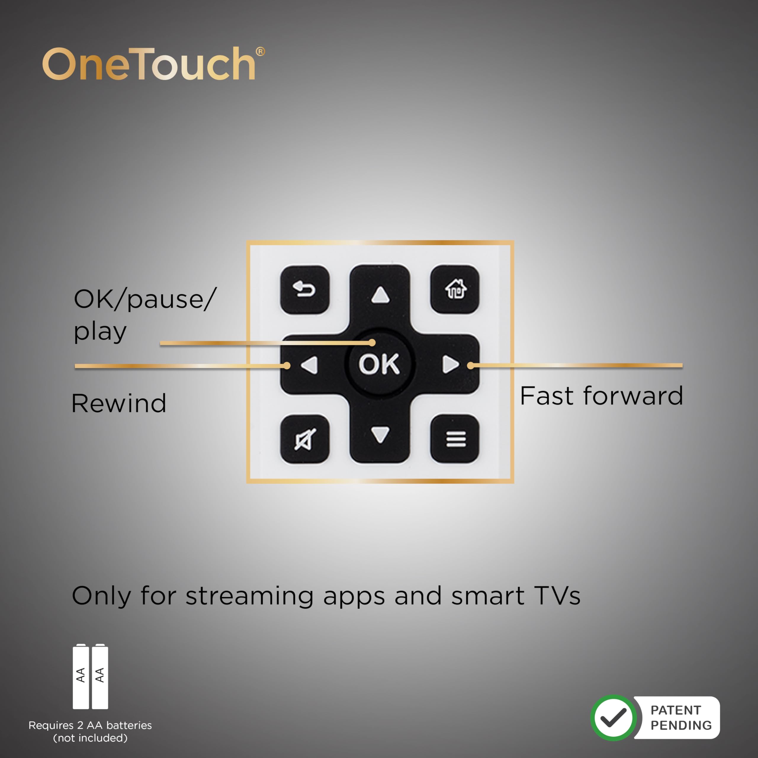UltraPro BigEZ OneTouch – Télécommande Universelle à Gros Boutons pour Personnes âgées, Facile à Utiliser, télécommande de Rechange pour Samsung, LG, Sony, Vizio, Roku TV, lecteurs de Streaming