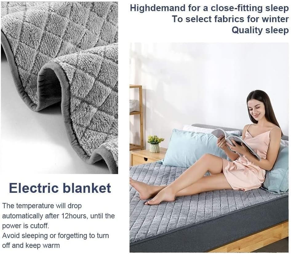 review DAPERCI Electric Blanket Single/Dual Controls Heating Blanket King Size Fleece Electric Throw with 4 Heat Settings for Home Office