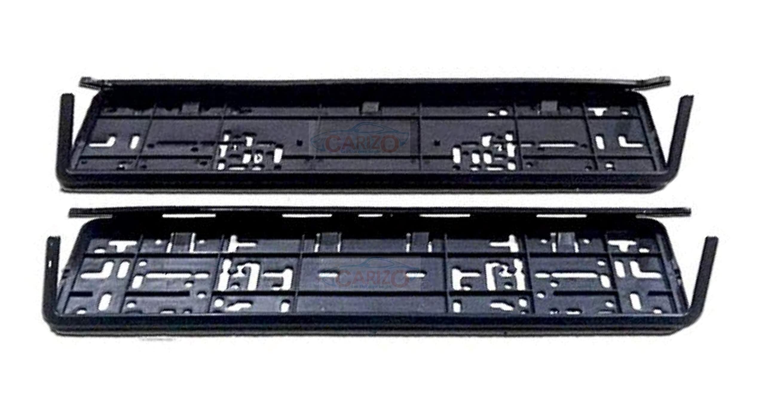 CARIZO Car Number Plate Frames Black, 2 Pack Car Number Plate Covers, Universal Car Black License/Number Plate Holders Brackets, Rust-Proof, Rattle-Proof, Weather-Proof Car Accessorie