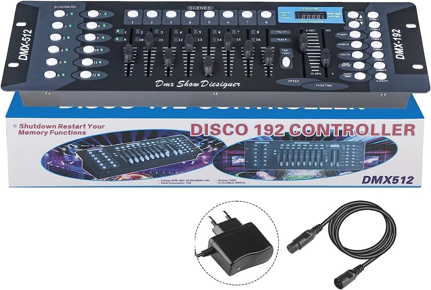 DMX 512 LUCI CONTROLLO MIXER CONTROLLER LUCI DISCO EFFETTO CONSOLE DJ DISCO192